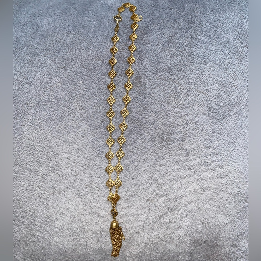 Catherine Popesco Elegant Gold Tassel Necklace